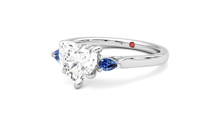Taylor & Hart Faith Heart Engagement Ring 360 degree image 25
