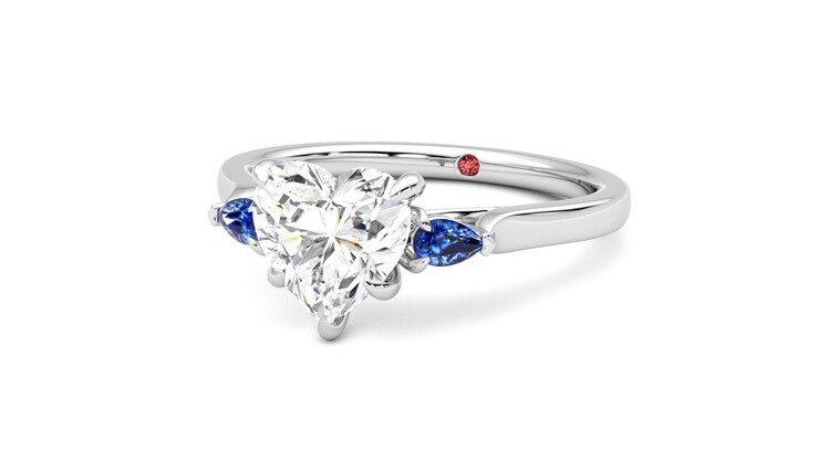 Taylor & Hart Faith Heart Engagement Ring 360 degree image 26