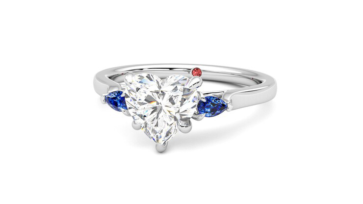 Taylor & Hart Faith Heart Engagement Ring 360 degree image 27