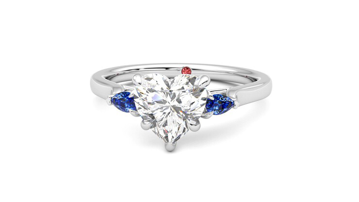 Taylor & Hart Faith Heart Engagement Ring 360 degree image 28