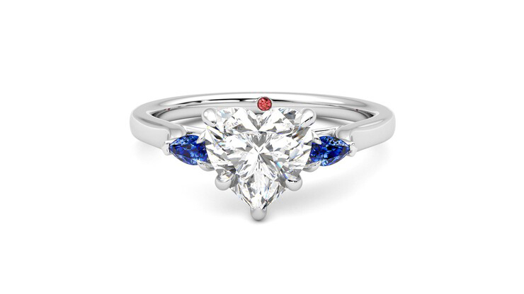 Taylor & Hart Faith Heart Engagement Ring 360 degree image 29
