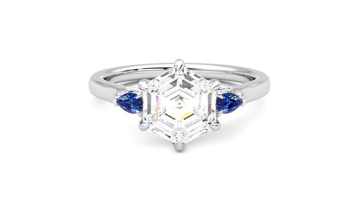 Taylor & Hart Faith Hexagonal Engagement Ring 360 degree image 0