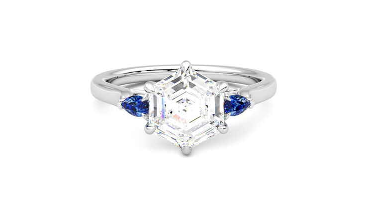 Taylor & Hart Faith Hexagonal Engagement Ring 360 degree image 1