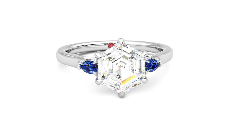 Taylor & Hart Faith Hexagonal Engagement Ring 360 degree image 2
