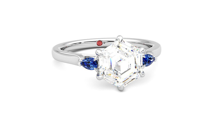Taylor & Hart Faith Hexagonal Engagement Ring 360 degree image 3