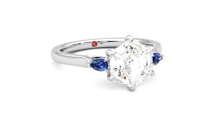 Taylor & Hart Faith Hexagonal Engagement Ring 360 degree image 4