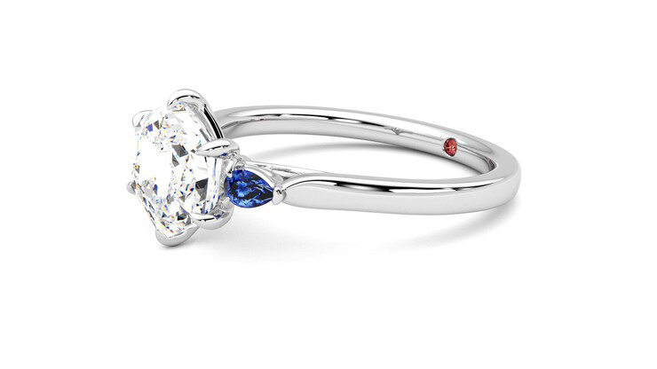 Taylor & Hart Faith Hexagonal Engagement Ring 360 degree image 23