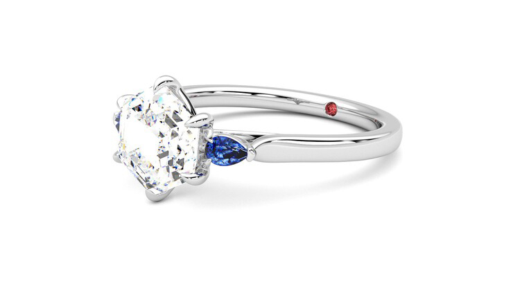 Taylor & Hart Faith Hexagonal Engagement Ring 360 degree image 24