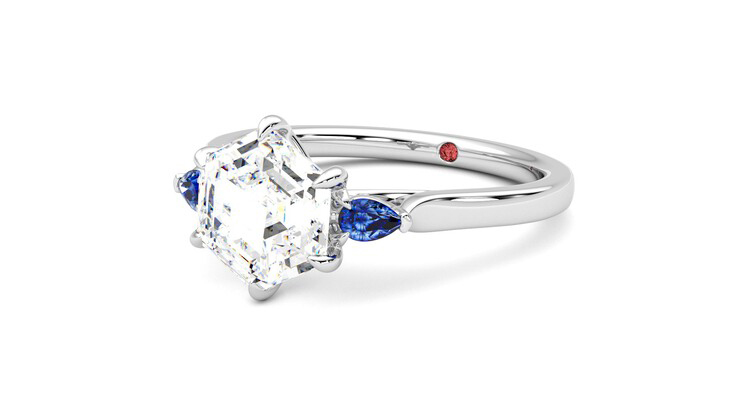 Taylor & Hart Faith Hexagonal Engagement Ring 360 degree image 25