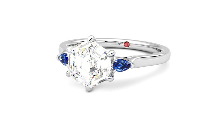 Taylor & Hart Faith Hexagonal Engagement Ring 360 degree image 26