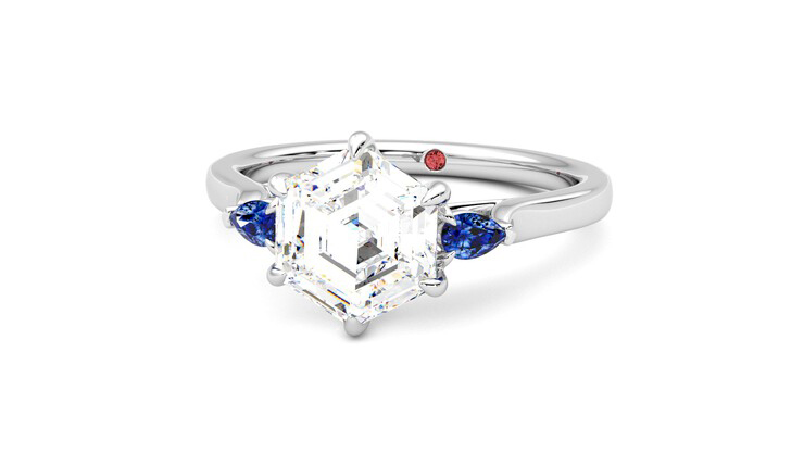 Taylor & Hart Faith Hexagonal Engagement Ring 360 degree image 27