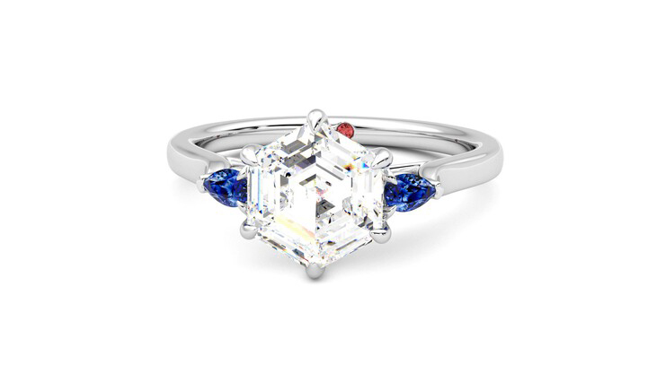 Taylor & Hart Faith Hexagonal Engagement Ring 360 degree image 28
