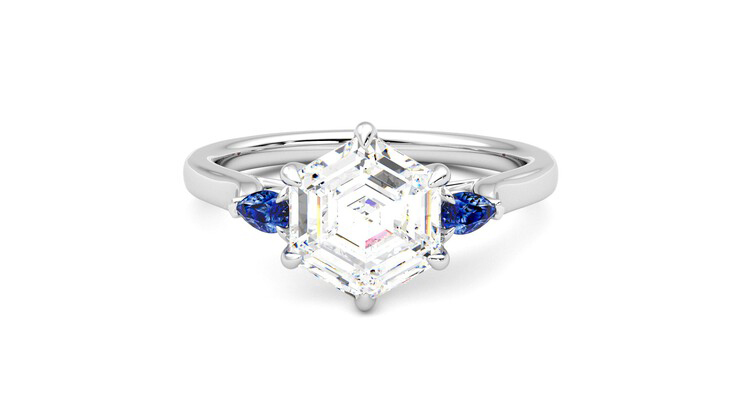 Taylor & Hart Faith Hexagonal Engagement Ring 360 degree image 29