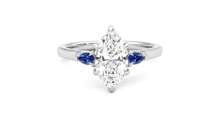 Taylor & Hart Faith Marquise Engagement Ring 360 degree image 1