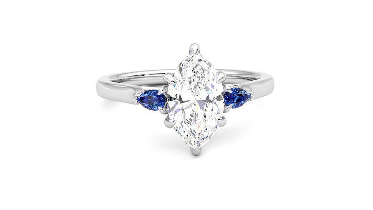 Taylor & Hart Faith Marquise Engagement Ring 360 degree image 2