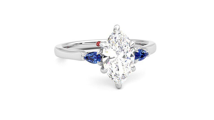 Marquise cut on sale sapphire ring