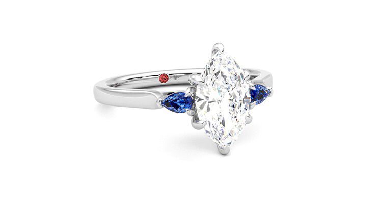 Taylor & Hart Faith Marquise Engagement Ring 360 degree image 4