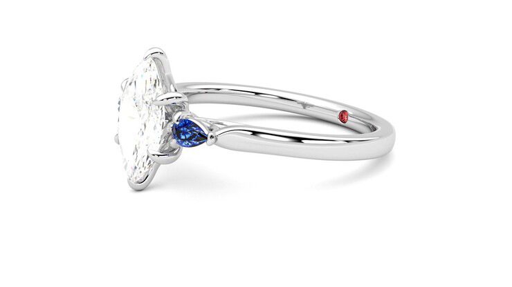 Taylor & Hart Faith Marquise Engagement Ring 360 degree image 23