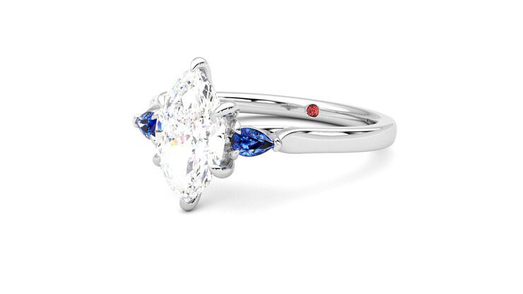 Taylor & Hart Faith Marquise Engagement Ring 360 degree image 25