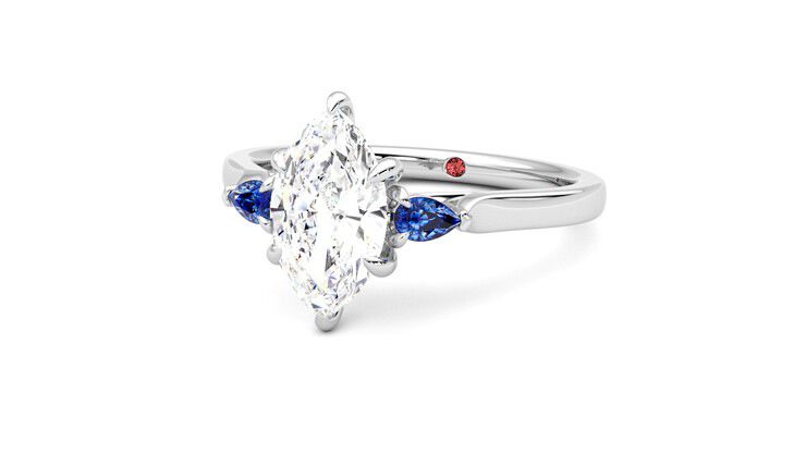 Taylor & Hart Faith Marquise Engagement Ring 360 degree image 26