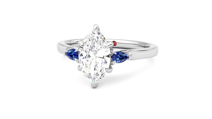 Taylor & Hart Faith Marquise Engagement Ring 360 degree image 27