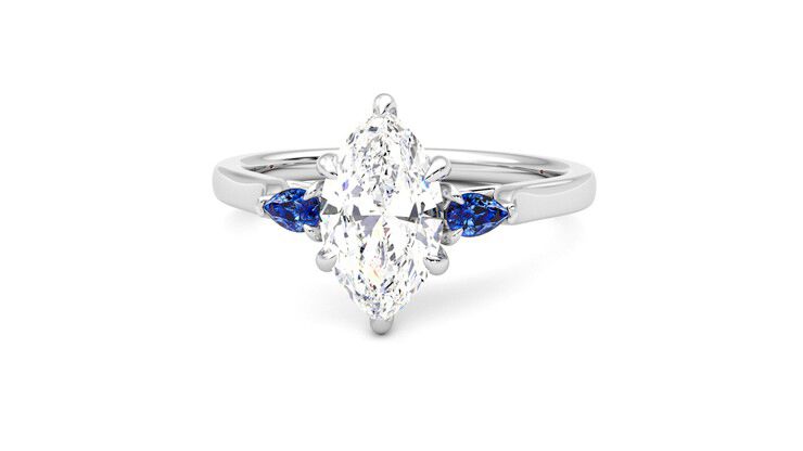 Taylor & Hart Faith Marquise Engagement Ring 360 degree image 28