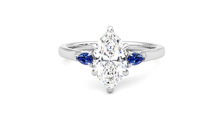 Taylor & Hart Faith Marquise Engagement Ring 360 degree image 29