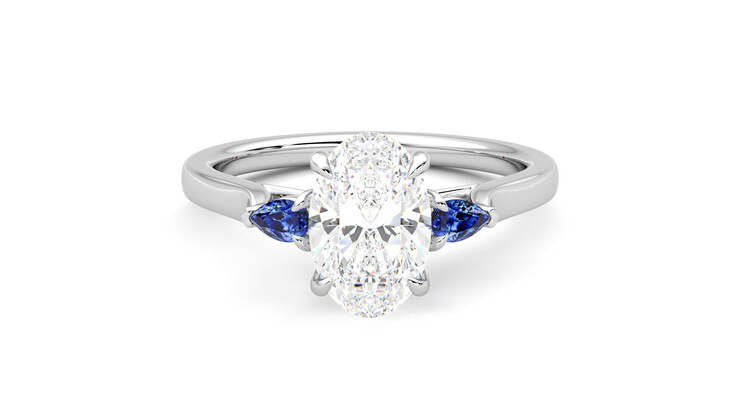 Taylor & Hart Faith Oval Engagement Ring 360 degree image 0