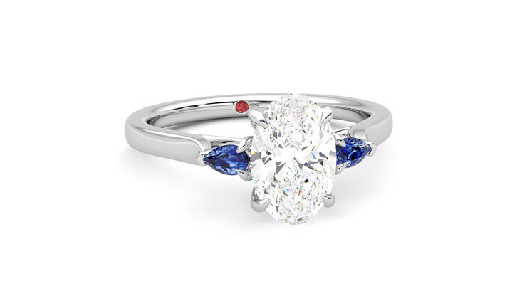 Taylor & Hart Faith Oval Engagement Ring 360 degree image 3