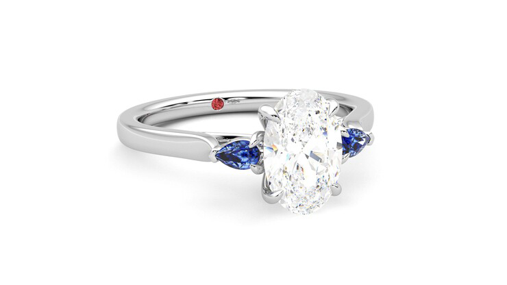 Taylor & Hart Faith Oval Engagement Ring 360 degree image 4
