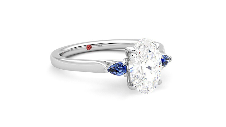 Taylor & Hart Faith Oval Engagement Ring 360 degree image 5