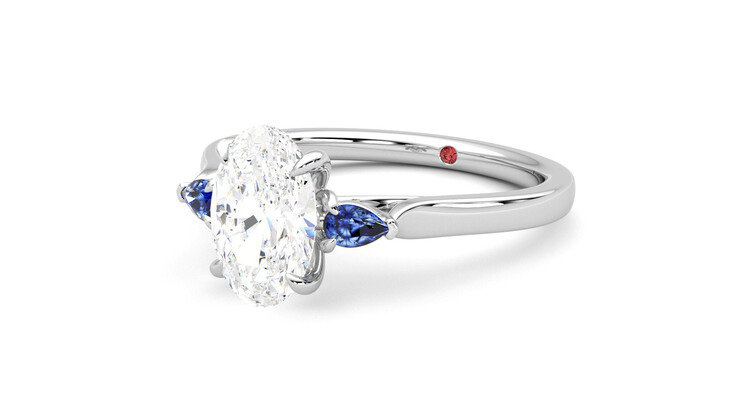 Taylor & Hart Faith Oval Engagement Ring 360 degree image 25