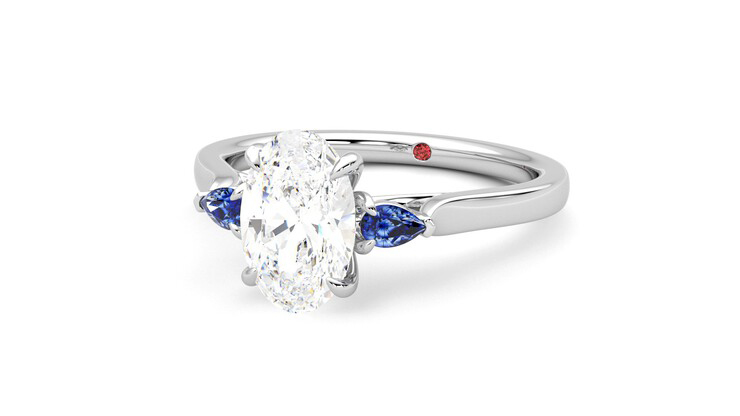 Taylor & Hart Faith Oval Engagement Ring 360 degree image 26