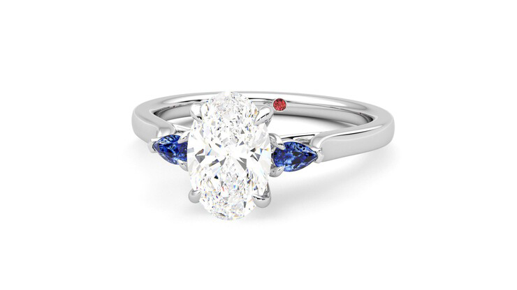 Taylor & Hart Faith Oval Engagement Ring 360 degree image 27