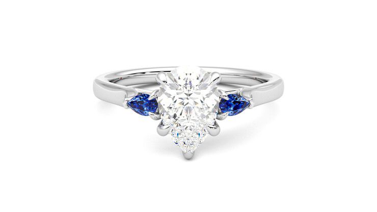 Taylor & Hart Faith Pear Engagement Ring 360 degree image 0