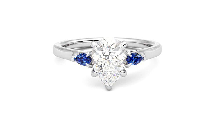 Taylor & Hart Faith Pear Engagement Ring 360 degree image 1