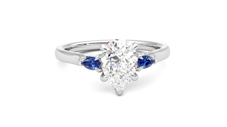 Taylor & Hart Faith Pear Engagement Ring 360 degree image 2