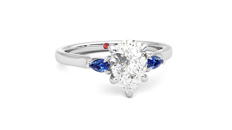 Taylor & Hart Faith Pear Engagement Ring 360 degree image 3
