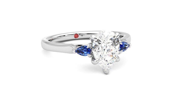 Taylor & Hart Faith Pear Engagement Ring 360 degree image 4