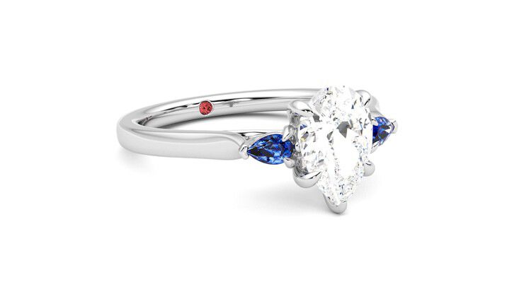 Taylor & Hart Faith Pear Engagement Ring 360 degree image 5