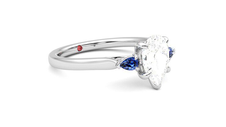 Taylor & Hart Faith Pear Engagement Ring 360 degree image 6