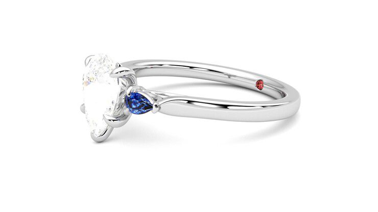 Taylor & Hart Faith Pear Engagement Ring 360 degree image 23