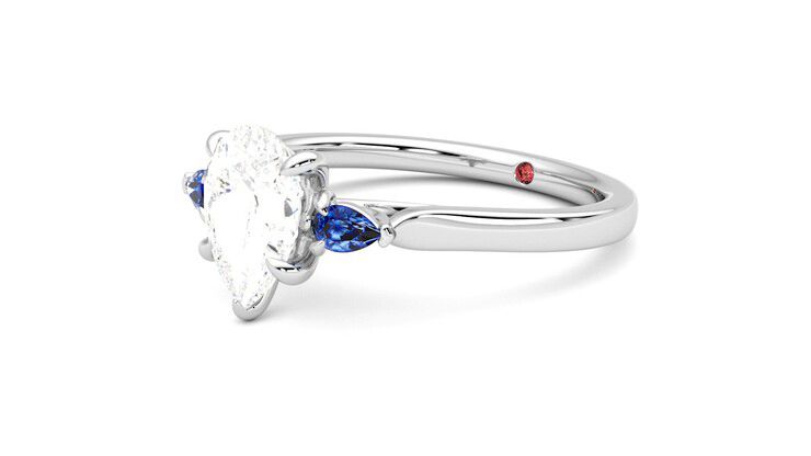 Taylor & Hart Faith Pear Engagement Ring 360 degree image 24