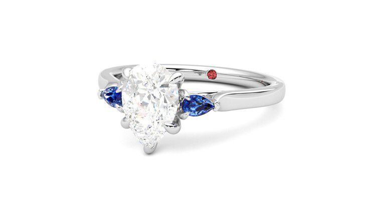 Taylor & Hart Faith Pear Engagement Ring 360 degree image 26