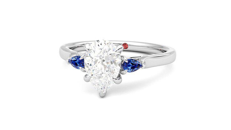 Taylor & Hart Faith Pear Engagement Ring 360 degree image 27