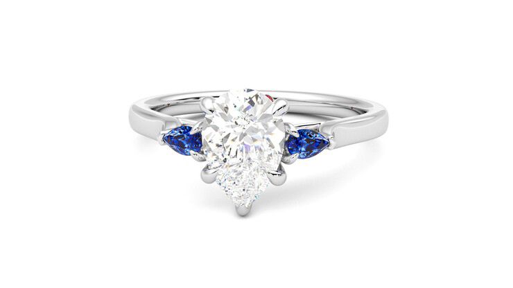 Taylor & Hart Faith Pear Engagement Ring 360 degree image 28