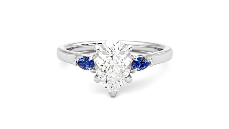 Taylor & Hart Faith Pear Engagement Ring 360 degree image 29