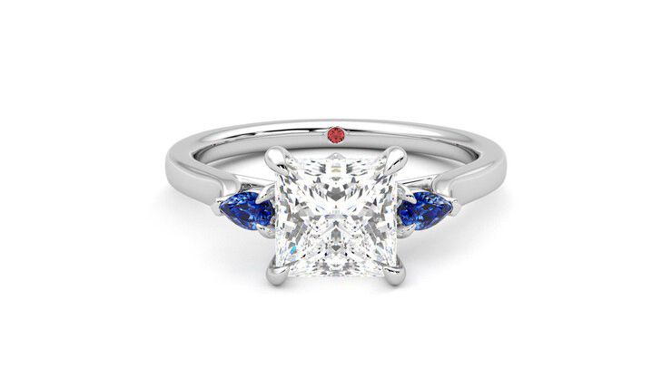 Taylor & Hart Faith Princess Engagement Ring 360 degree image 0