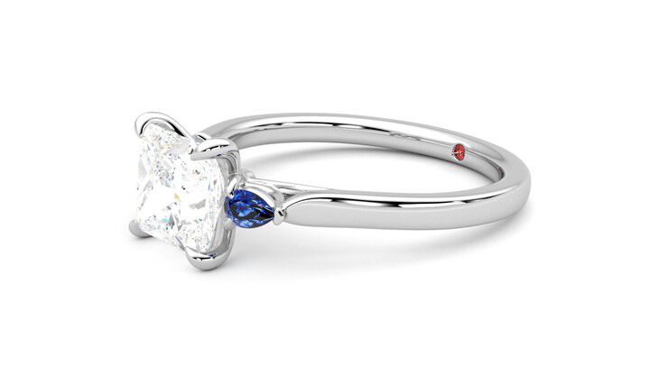 Taylor & Hart Faith Princess Engagement Ring 360 degree image 23