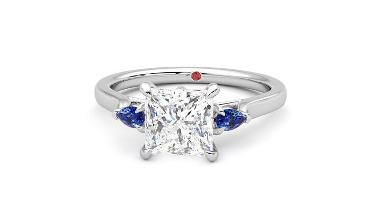 Taylor & Hart Faith Princess Engagement Ring 360 degree image 28